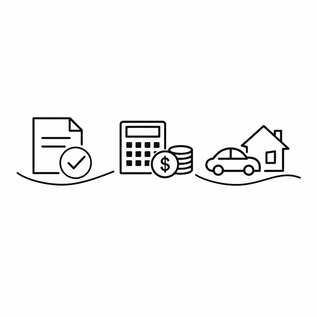 Minimalist Black and White Financial Concept Illustration